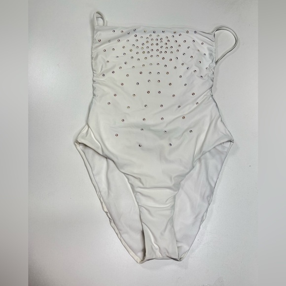 BASTA Surf Swim One Piece White Pearl Mailot Swimsuit Backless Size Small NEW - Picture 3 of 9